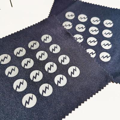 China High Quality Viable Round Logo Design Patch Soft Silver Reflective Heat Transfer Label For Layout Apparel Supplier for sale