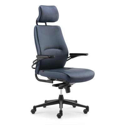 China RAINBOW Adjustable (Height) High Back Leather Office Manager Chair Head Rest Ergonomic Top Swivel Chair for sale