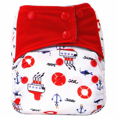 China Modern Adjustable Nappies Printed Baby Cloth Diaper Nappies Reusable For Boys And Girls Babi With Insert And Wet Bag for sale