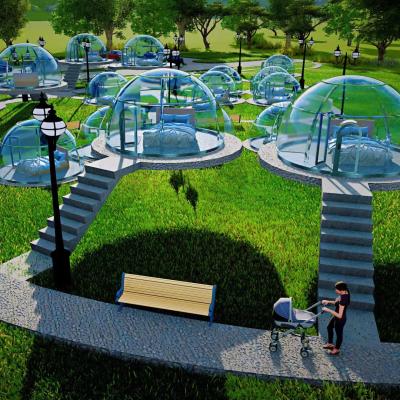 China Water Proof/Flame Retardant Transparent PVC Garden Igloo 6M Glamping Aluminum Frame Geodesic Dome Tent For Outdoor Hotel for sale