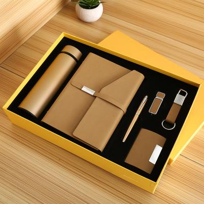 China Barber Shop Wholesale Fathers Day Custom Personalized Logo Promotional Luxury Business 6 in 1 A5 80g PU Notebook with Roller Pen Gift Set for sale