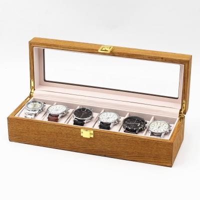 China New Design 6 Slots Luxury Walnut Watch Storage Wooden Watch Case For Gift Watch Storage Display for sale