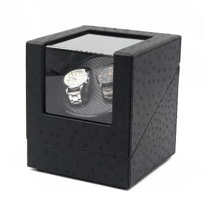 China Wholesale Automatic Travel 2 Graduated Watch Storage Top Double Watch Case PU Watch Cabinet Shaker Holder Leather Winder Box for sale