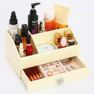 China Fashion fancy wooden cosmetic storage box for girls christmas gift makeup collection dressing up display cabinet case china factory for sale