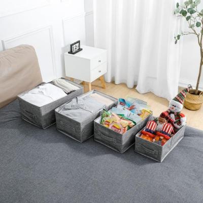 China Hot Sale Fashionable Easy Home Storage Box Sundries Organizer Foldable Terylene Snack Storage Case For Cloth Storage for sale