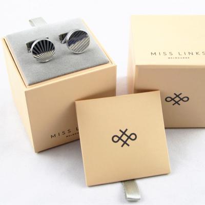 China New Design Customized Logo Cardboard Paper Cufflinks Box Storage Cufflinks For Man Gift Cufflinks Packaging Storage Cufflink Case Wholesale for sale