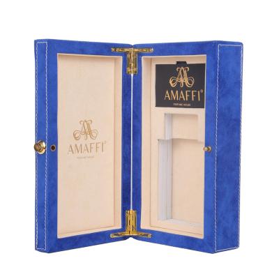 China Customized New Design Handmade Suede Velvet Perfume Gift Box For Women Men Perfume Bottle Display Storage Case Packaging Factory for sale