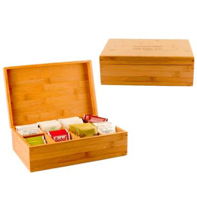 China Customized hot popular handmade bamboo wooden tea box for tea bag display storage box china tea packaging bamboo box for sale