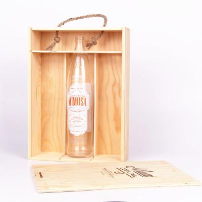 China Customized classic handmade solid pine logo wooden wine storage box for simple wine bottle showcase wine box packaging vendor 4 for sale