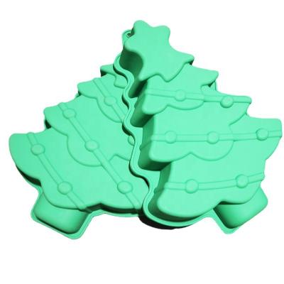 China Christmas Tree Shape Silicone Cake Chocolate Mold Silicone Mold Baking Candy Disposable Cookies Molds for sale