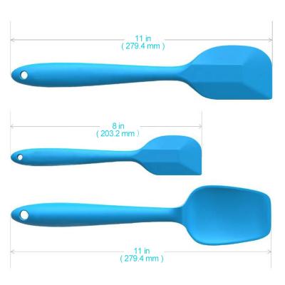 China Viable Wholesale Set of 3 Heat Resistant Silicone Spatula Set Non-Stick Silicone Spatulas for sale