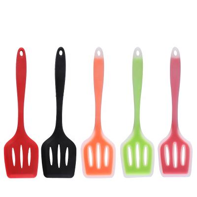 China Disposable Red Single Silicone Frying Spatula Kitchen Tools Tools Cook Frying Leak Shovel and Household Items for sale