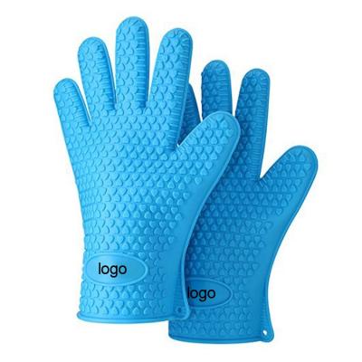 China Cooking Gloves Waterproof Non-Slip Kitchen Potholders GRILL Cooking Silicone Oven Mitts 27*17.5*14CM for sale