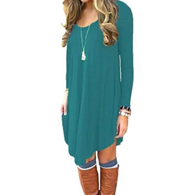 China New Fashionable Super Soft Anti-Static Long Sleeves Loose T-shirt Casual Dress Plus Size Women's Dresses for sale