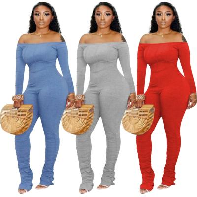 China China Factory Direct Sales Fashion Waterproof Women's Clothing Pleated Long Sleeve One-Shoulder Overalls for sale