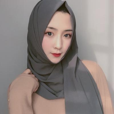 China Pearl Solid Color Muslim Hijab UNITY-MC015 High Quality Simple Muslim Chiffon Long Scarf for sale