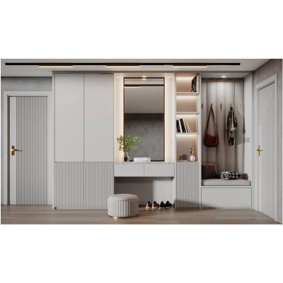 China Modern Design Manufacturing Luxury Chinese Glass Swing Door Cabinet Doors Wardrobe Clothes Cabinet for sale