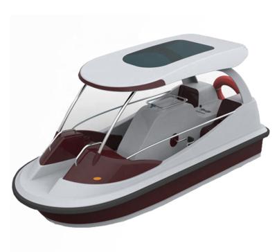 China Water Park Fiberglass Pedal Boats For Kids 4 Person In Water Park Play Equipment Electric Water Boat M-076 for sale