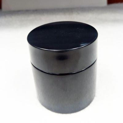 China High End Luxury Black Violet Glass 120ml Packaging Container With Plastic Lid for sale