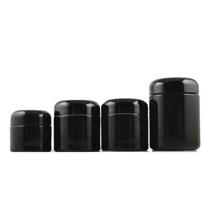 China Packing High End Luxury Black Violet Glass Container Can Be Custom Logo for sale