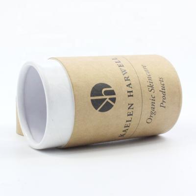 China Recyclable Customized Logo Cardboard Kraft Paper Round Tube Candle Jar Packaging Cylinder Box for sale