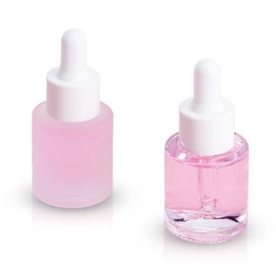 China Cosmetic Flat Shoulder Frosted Dropper Bottle Glass Perfume Bottle for sale