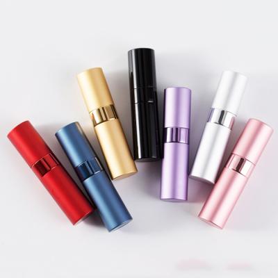 China Fashionable STOCK 5ml Round Pump Spray Empty Aluminum Perfume Bottle Ready To Ship for sale