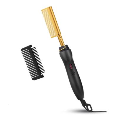 China 2021 Wholesale Hot Selling Amazon Electric Comb Gold Color Hair Brushes and Combs 360 Curling Iron Hair Brush Hair Straightener for sale