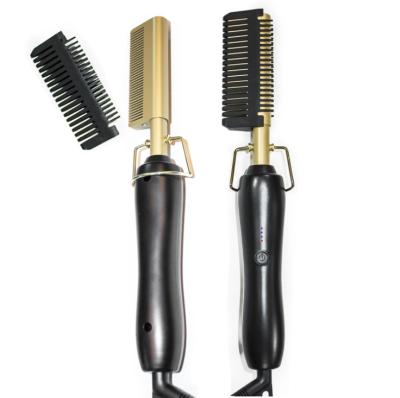 China New Style MINI Temple Comb Copper Electric Comb Hair Straightener Professional Electric Hot Comb Color Wholesale for sale