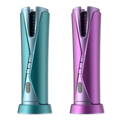 China New Pritech Professional Electric Automatic Mini Hair Curler 2021 Mini Rechargeable Wireless Smart Automatic LCD Display Temperature Control Hair Curler for sale