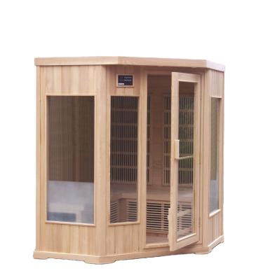 China Computer Control Panel Wholesale Price 1 Person Use Sauna Room Hemlock Wood Steam Infrared Dry Sauna for sale