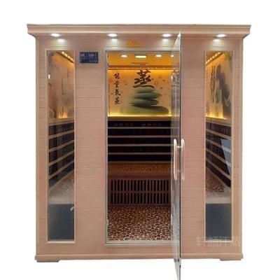 China Luxury portable computer control panel infrared sauna dry room 1100*900*1900mm for 2 person use for sale