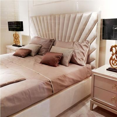 China Lighted Bed Simple Modern 1.5m Removable And Washable Soft Bed Headboard Fabric Double 1.8m Marriage Bedroom Bed for sale