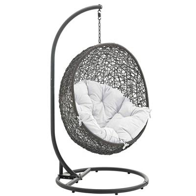 China Modern High Quality Xin Yu Garden Balcony Outdoor Hanging Egg Shaped Wicker Rattan Swing Chair for sale