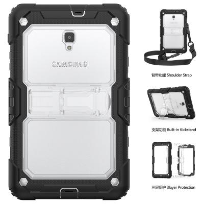 China Kidsproof Child Shock Proof Silicone+Clear Plastic 3-Layer Rugged Protective Tablet Case For Samsung Galaxy Tab A 8