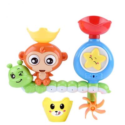 China 2021 Hydrodynamic Water Spray Tool Amazon Hot Sale ABS Bathroom Baby Shower Set Bathtub Game Water Spray Monkey Roller Baby Bath Toys For Kids children for sale