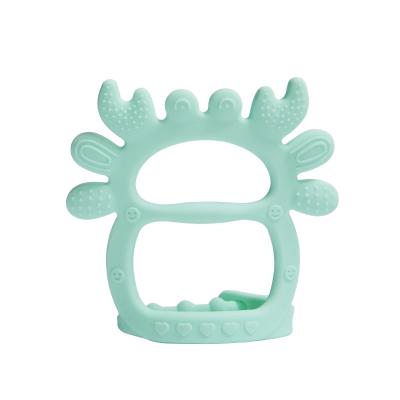 China 2021 Hot Amazon Sale China Manufacturer Bpa Free Food Grade Silicone Soft Toy Teether Toys Funny Baby Silicone Teether for sale