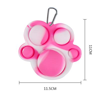 China Toy Keychain Mini Fidget Keychain Restless Person Paw Bear Paw Silicone Keychain Hot Sale Interesting Anti-stress Soft Fun Simple Toy Keychain Decompression for sale