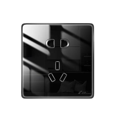 China Black Glass Wall Switch Socket Supports 86 Customization for sale