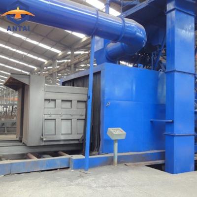 China Automatic Factory Bridge Girder Box Shot Blast Process Roller Conveyor Shot Blasting Machine Manufacturer for sale