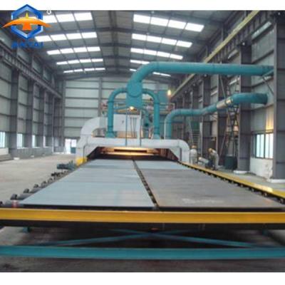 China Building Material Stores Carbon Steel Plate Sections Line Automatic Retention Shot Blasting And Painting Process for sale