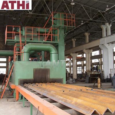 China 3000mm H Section H Shaped H Beam Profile Steel Surface Cleaning Shot Blasting Machine Rust Removal Sand Blaster for sale