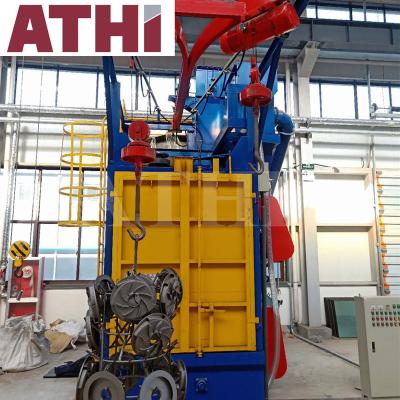 China Casting Parts Surface Cleaning Automatic Hook Spinner Hanger Shot Blasting Cleaning Machine For Foundry Shop Parts Rust Scale Removal for sale