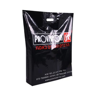 China Factory environmental protection recyclable plastic die cut shopping bags are suitable for small business boutique retail for sale