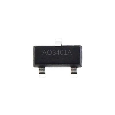 China original P-channel 30V 5.6A SOT23-3 standard power AO3401A MOSFET transistor smd transistor hualichip integrated circuit IC MOS AO3401A for sale