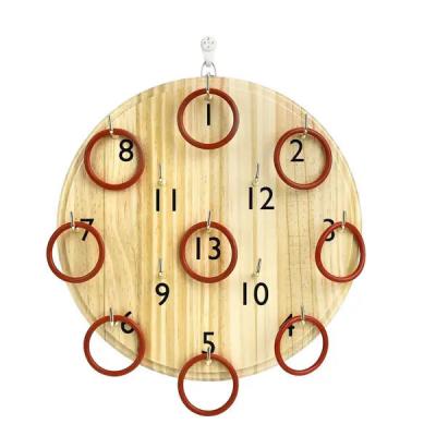 China Easy Wooden Ring Toss Game Throwing Board Rubber Ring Hook Game for sale