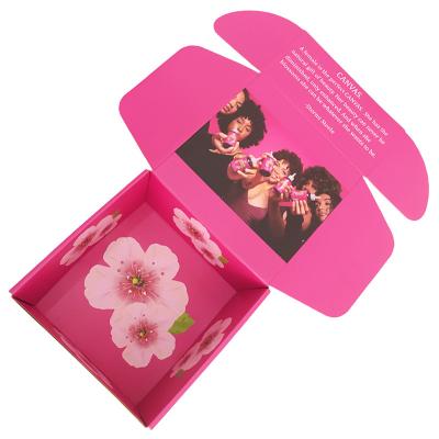 China Recycled Materials Wholesale Custom Colored Corrugated Pink Shipping Cardboard Custom Mailer Box for sale