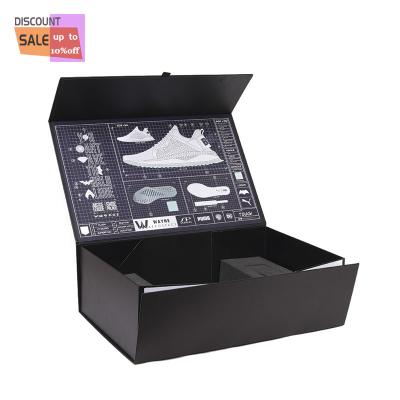 China Huaisheng Handmade Packaging Bespoke Products Large Black Retail Gift Box Packaging With Magnetic Lid for sale