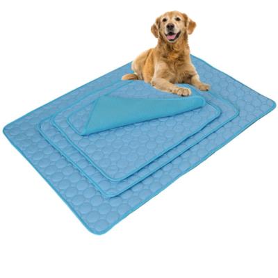 China Cool Sleeping Sense Pet Cushion Pet Sofa Ice Dog Summer Cushion Viable Silk Cool Mat Fabric Cool Cushion for sale