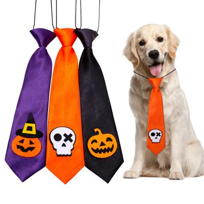 China New Design Pet Sense Halloween Props Night Pumpkin Design Adjustable Dog Neck Collar Link Stocked Large for sale